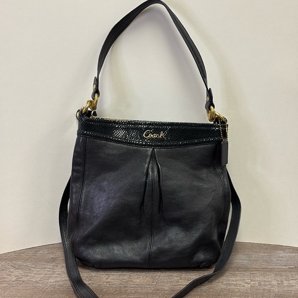 Coach ASHLEY Leather Snake Embossed Hobo Shoulder Bag - Picture 1 of 11